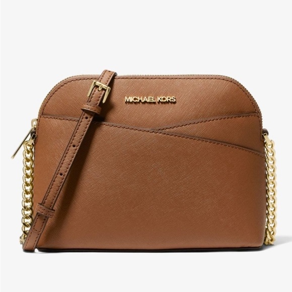 Michael Kors Jet Set Travel Medium Dome Crossbody Leather Luggage - Picture 6 of 13